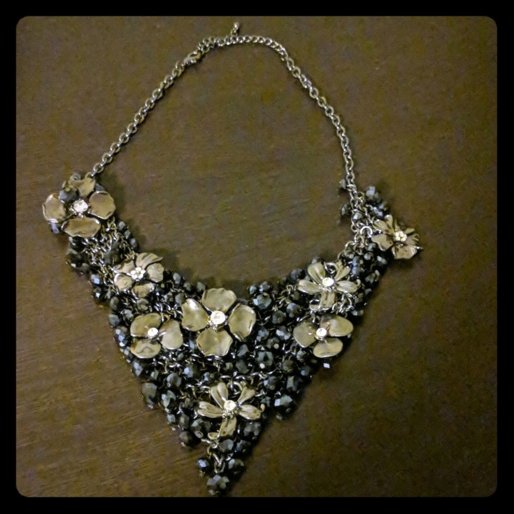 Floral metal choker